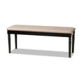 thumbnail image 1 of Giovanni Modern and Contemporary Sand Fabric Upholstered and Dark Brown Finished Wood Dining Bench, 1 of 5