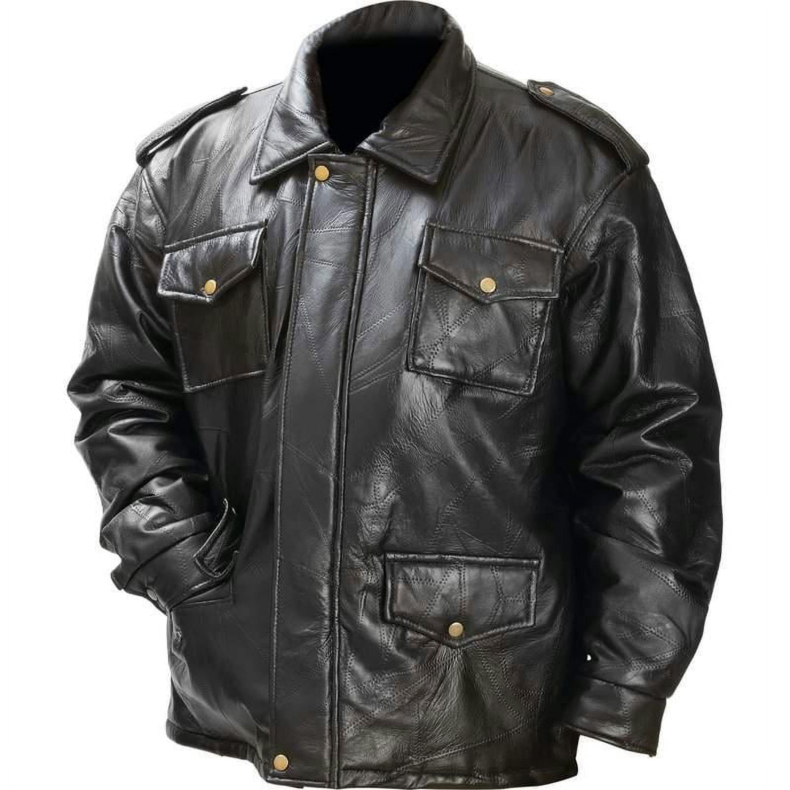 Giovanni Navarre AE Italian Stone Design Genuine Leather Field Jacket