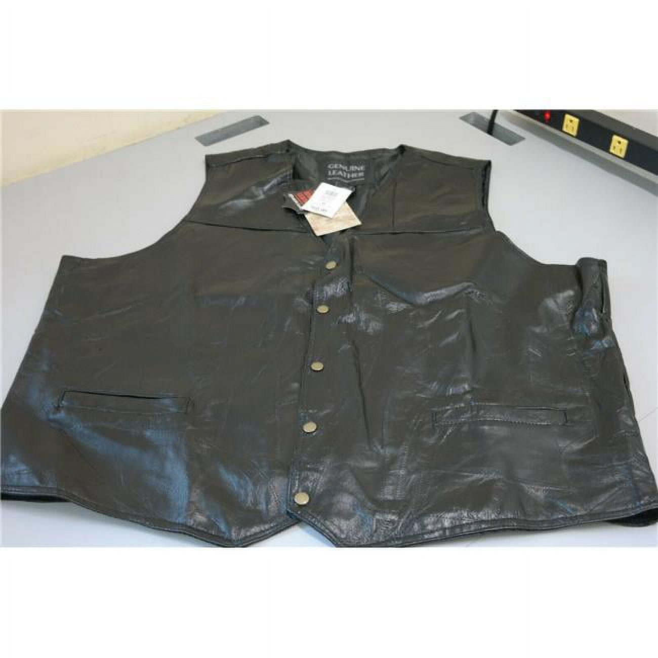 Black Leather Vest Italian Stone Design By Navarro Le
