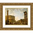 thumbnail image 1 of Giovanni Paolo Panini 14x11 Gold Ornate Wood Frame and Double Matted Museum Art Print Titled - Roman Capriccio;The Colosseum and Other Monuments (1735), 1 of 4