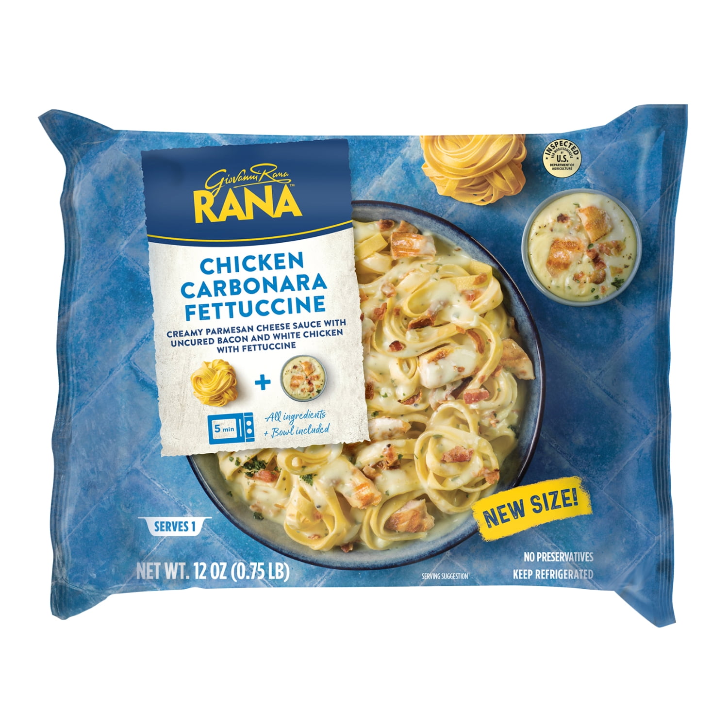 Giovanni Rana Fettuccine Chicken Carbonara 12oz (Fresh), Refrigerated, See Packaging for Allergens