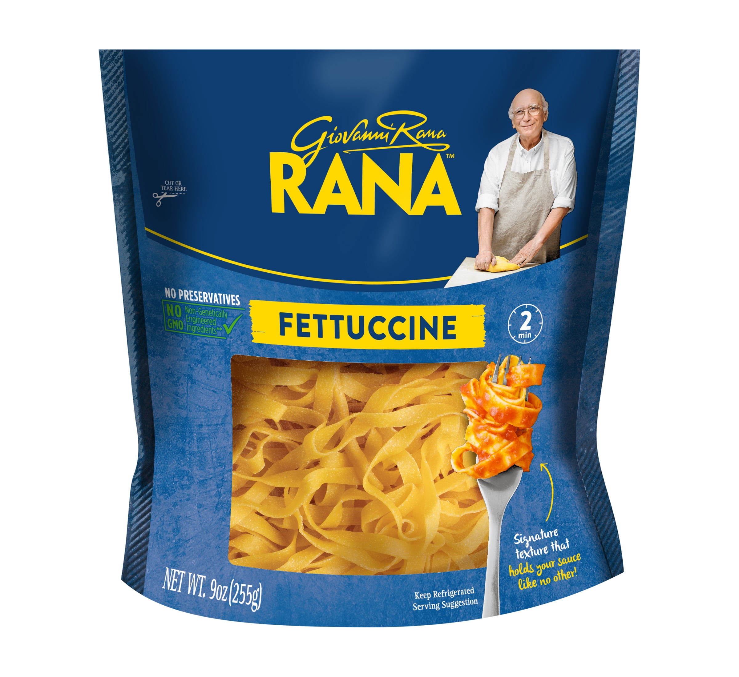 Giovanni Rana Fettuccine Premium Flat Cut Pasta Bag (Share Size, 9oz, Fresh), Refrigerated