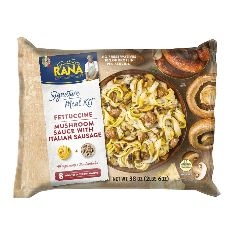 Rana Sausage Fettuccine (Family Meal 38oz) Giovanni Kit Size, Mushroom Premium Tray & Homestyle