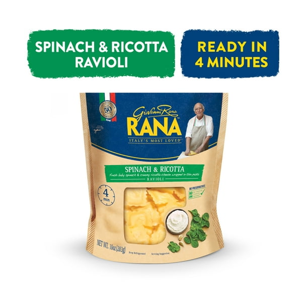 Giovanni Rana Homestyle Ravioli Spinach Ricotta Premium Filled Italian Pasta Bag (Family Size