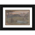 thumbnail image 1 of Giovanni Segantini 14x11 Black Ornate Wood Framed Double Matted Museum Art Print Titled: Study for 'La Vita' (1897), 1 of 5