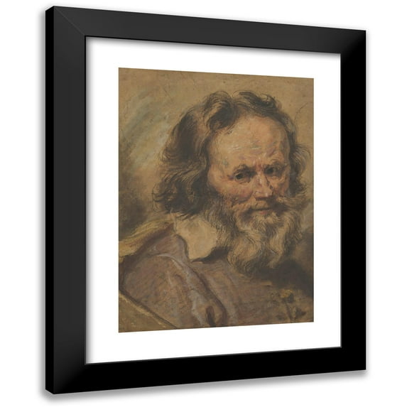 Giovanni Serodine 18x24 Black Modern Framed Museum Art Print Titled - Head of a Bearded Man (1600-1630)