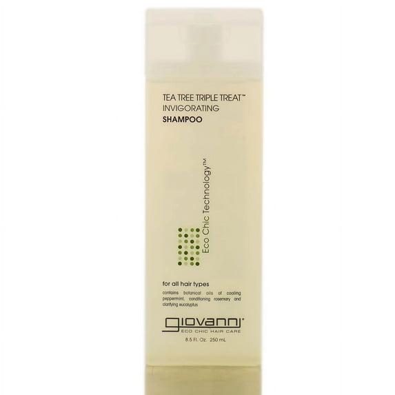 Giovanni Tea Tree Triple Treat Invigorating Shampoo - 8.5 oz - Pack of 1 with Sleek Comb