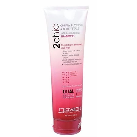 Giovanni Ultra Luxurious Shampoo, Cherry Blossom and Rose Petals for Curly, Wavy Hair, Sulfate Free, No Parabens, 8.5 fl oz