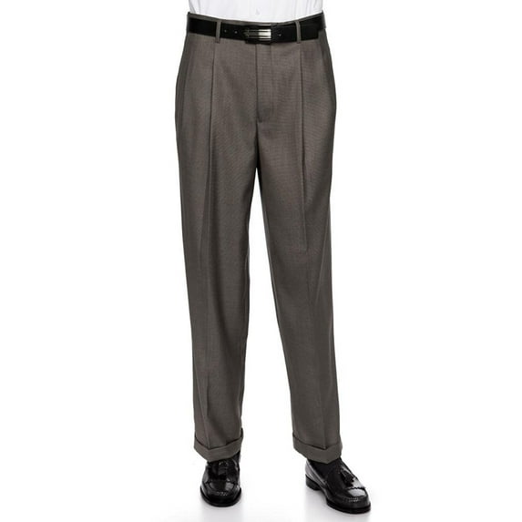 Giovanni Uomo Mens Pleate Front Traditional Fit Dress Pant