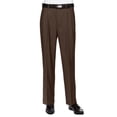 thumbnail image 1 of Giovanni Uomo Mens Pleated Front Expandable Waist Dress Pants Brown 48W x 30L, 1 of 3