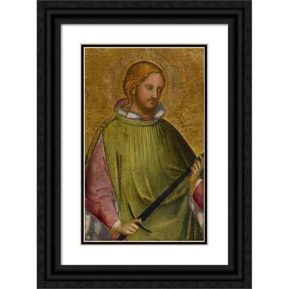 Giovanni di Bartolomeo Cristiani 11x14 Black Ornate Wood Framed Double Matted Museum Art Print Titled: St. Martin Holding His Sword