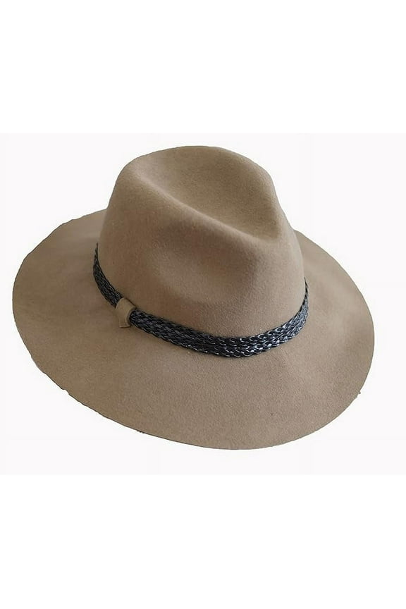 - Wool Felt Fedora Hat, One Size Olive/Black