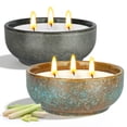 thumbnail image 1 of Giphtpoeet Citronella Candle Outdoor 2 Pack 3 Wick Vintage Large Garden Candles in Reusable Ceramic Bowl for Home Patio, 1 of 7