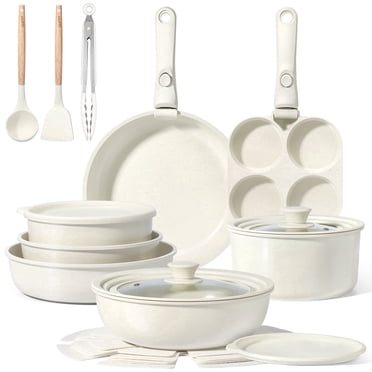 Gipp 21 Piece Ceramic Pots and Pans Set Non Stick, Cookware Set with Detachable Handles, Safe for Ovens and Dishwashers,Induction Cookers RV Kitchen