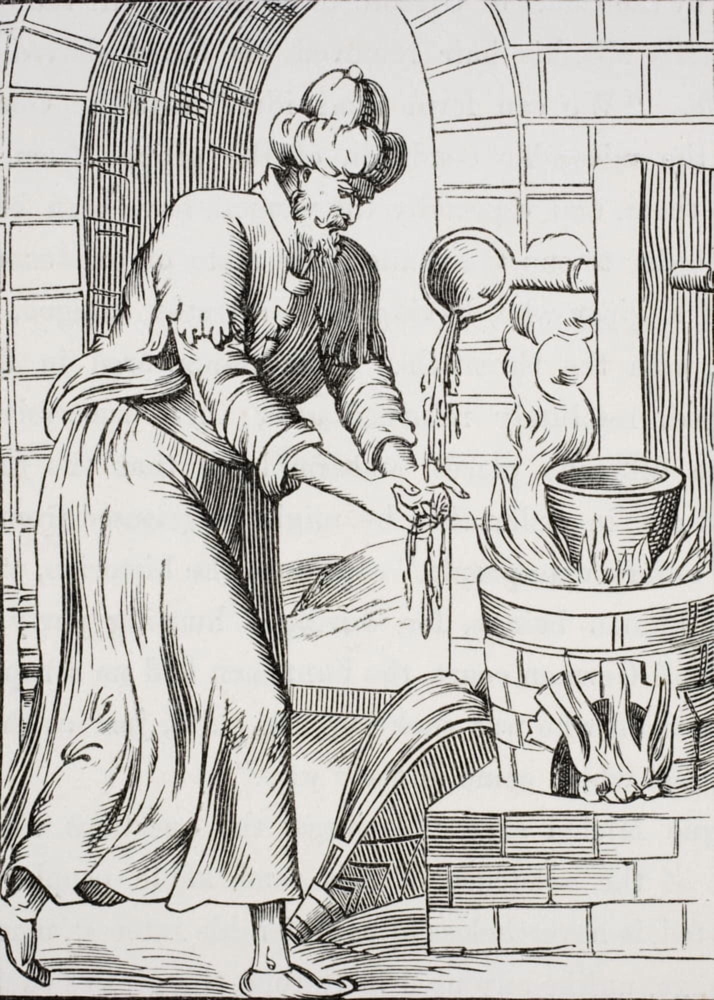 The Gipsy Who Used To Wash His Hands In Molten Lead Facsimile Of A Woodcut In The Histoires Merveillesuses Canvas Art - Ken Welsh Design Pics (12 x 17)