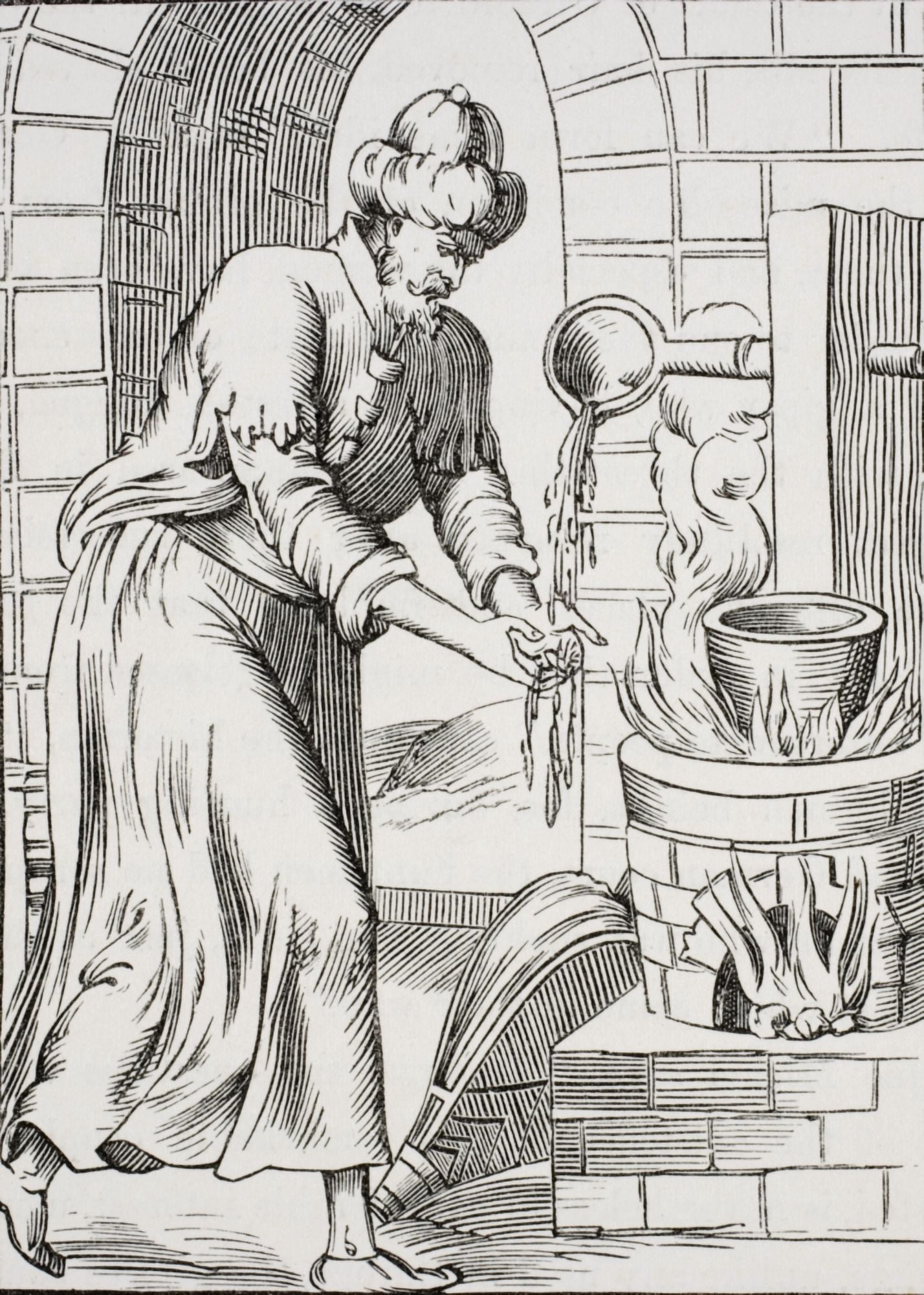 The Gipsy Who Used To Wash His Hands In Molten Lead Facsimile Of A Woodcut In The Histoires Merveillesuses Canvas Art - Ken Welsh Design Pics (24 x 34)