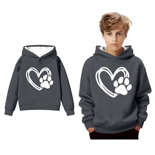 Gir Hoodie Valentines Day Sweatshirt Long Sleeve Heart Sweatshirts Crew Neck Pullover Sweatshirt for Girls 5-6 Years