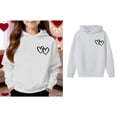 thumbnail image 1 of Gir Hoodie Valentines Sweatshirt Long Sleeve Heart Sweatshirt Crewneck Sweatshirt Pullover Clothes for Kids 6-7 Years, 1 of 4