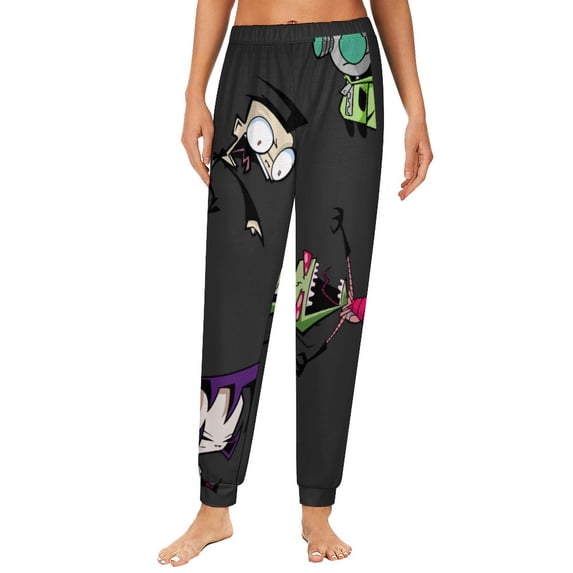Gir Invader Zim Alien Pajama Bottoms for Women Novelty Lounge Daily Cozy Soft Sleep Pajamas Pants Long Sleepwear