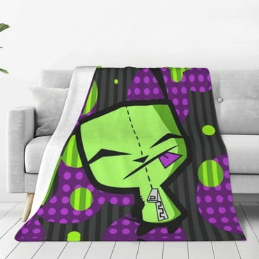 Gir Invader Zim Plush Throw Blanket For Couch Super Soft Cozy Blanket For Bed Fleece Thick Warm Blanket For Winter