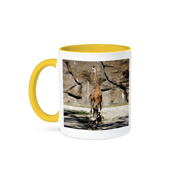 3dRose, Giraffe, 11oz Two-Tone Yellow Mug