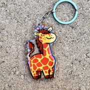 Giraffe | 2 Sided Acrylic Keychain, Cute Bag Charm, Backpack Accessory, Gift for Animal Lovers