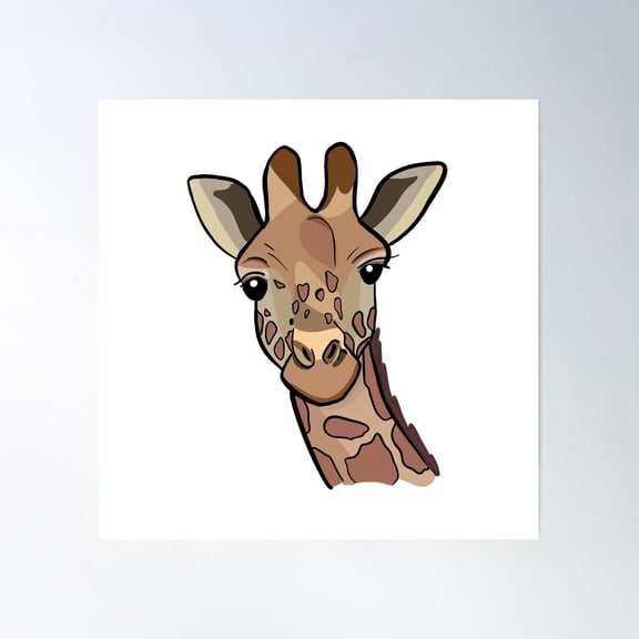 Giraffe Abstract Vector Illustration Poster Wall Art, Modern Wall Decor For Living Room Bedroom, 16X16 UNFRAMED