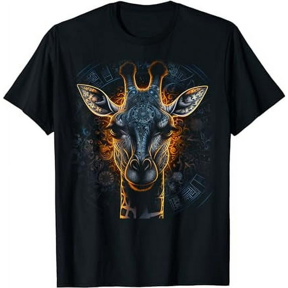 Giraffe Artwork Mandala - Animal Art Giraffe Black oversized loose and comfortable T-Shirt