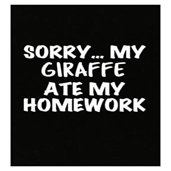 Giraffe Ate My Homework Poster - Wall Decor for Animal Lovers Gift
