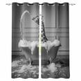thumbnail image 1 of Giraffe Black Out Curtains 63 Inch Long, Room Darkening Draperies Curtains Panels, Funny Animal Bathtub Abstract Art Grey Thermal Insulated Curtain for Bedroom Living Room 52"x63" 2 Panels, 1 of 8