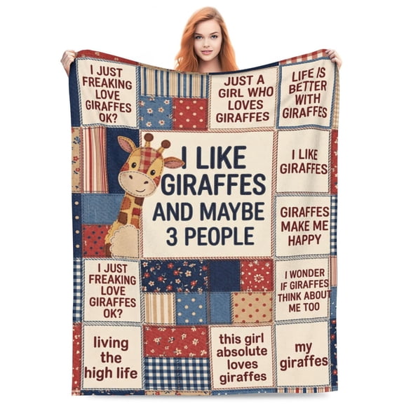 Giraffe Blanket, Cute Giraffe Flannel Throw Blanket, Soft Cozy Lightweight Blanket for Couch, Sofa, Bed, Bedroom Decor, Animal Lover Gift