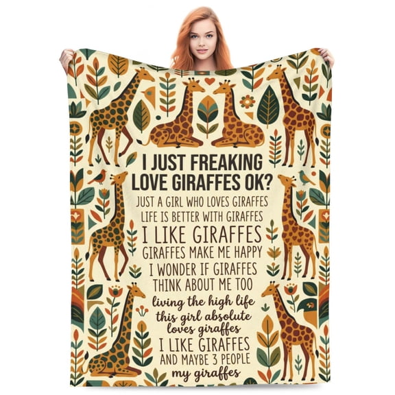 Giraffe Blanket, Cute Giraffe Flannel Throw Blanket, Soft Cozy Lightweight Blanket for Couch, Sofa, Bed, Bedroom Decor, Animal Lover Gift