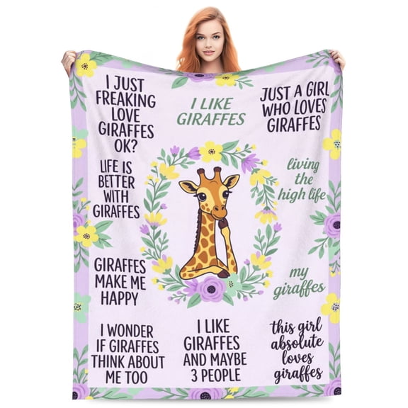Giraffe Blanket, Cute Giraffe Flannel Throw Blanket, Soft Cozy Lightweight Blanket for Couch, Sofa, Bed, Bedroom Decor, Animal Lover Gift