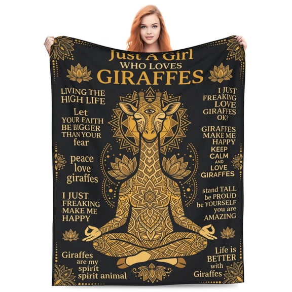 Giraffe Blanket Gifts, Funny Giraffe Design Flannel Throw Blanket, Super Soft Cozy Warm Blanket for Sofa, Couch, Bed, Home Decor, Animal Lover Gift