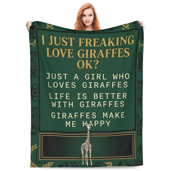 Giraffe Blanket Gifts, Giraffe Design Flannel Throw Blanket, Super Soft Cozy Warm Blanket for Couch, Sofa, Bed, Bedroom Decor, Animal Lover Gift