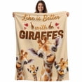 thumbnail image 1 of Giraffe Blanket Soft Cozy Warm Throw Blanket for Couch, Plush Fuzzy Flannel Fleece Blankets for Sofa, Red Love Heart Farmhouse Animals Bed Blankets Lightweight Gifts for Women, 32"x48", 1 of 9