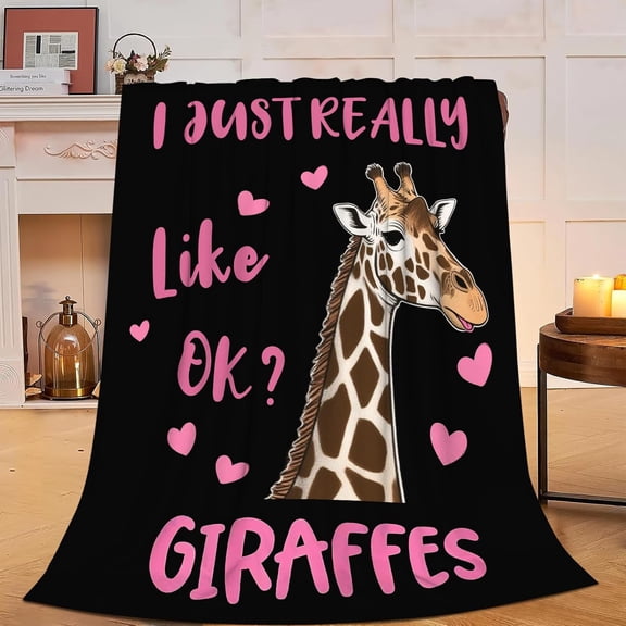 Giraffe Blanket - Soft Plush Fleece Grassland Animals Bedding Blankets- Cozy Giraffe Stuffed Gifts for Women Women Users 60"X80"