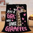 thumbnail image 1 of Giraffe Blanket Super Cozy Soft Giraffe Throw Blanket Warm Plush Fluffy Just a Girl Who Loves Giraffes Lightweight Fleece Flannel Gifts Blankets for Kids Adults 80"X60", 1 of 1
