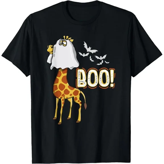 Giraffe Boo Halloween Costume T-Shirt, Adult Kid Shirt ,Black Color,Size M