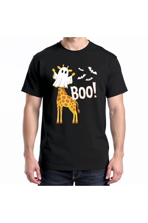 Giraffe Boo Halloween Costume T-Shirt – Animal Humor Theme – Halloween Celebration