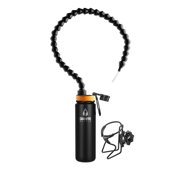 Giraffe Bottle Tower Hands Free Drinking System, Stainless Steel, With Bottle Holder - 30 Inch / 76 Cm Neck