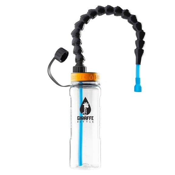 Giraffe Bottle Tower XL Clear Bottle Hands-Free Drinking System, 15 inch / 38 cm Neck