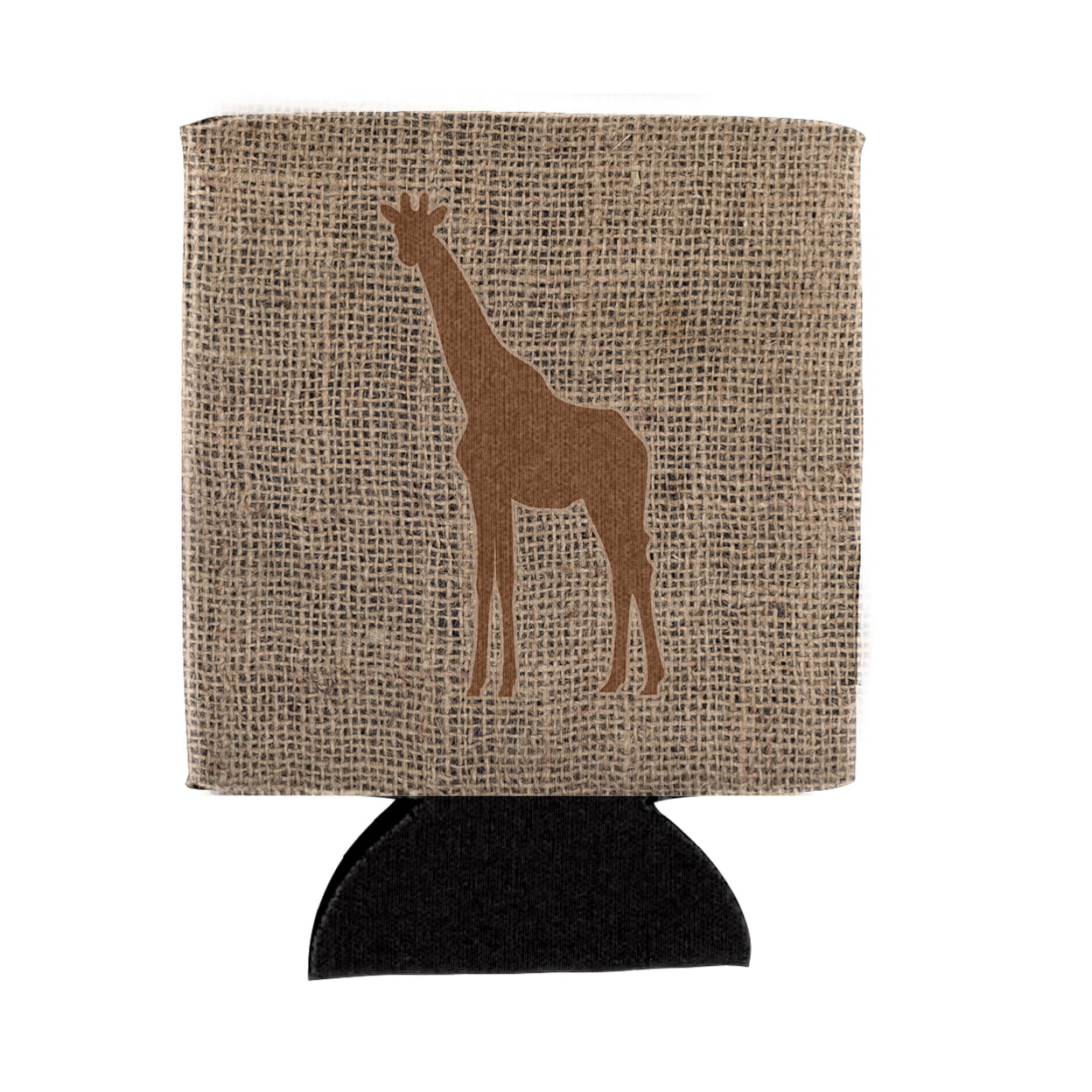 Giraffe Burlap and Brown Can or Bottle Hugger