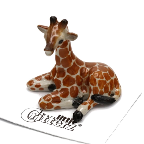 Giraffe Calf "Aerial" - miniature porcelain figurine