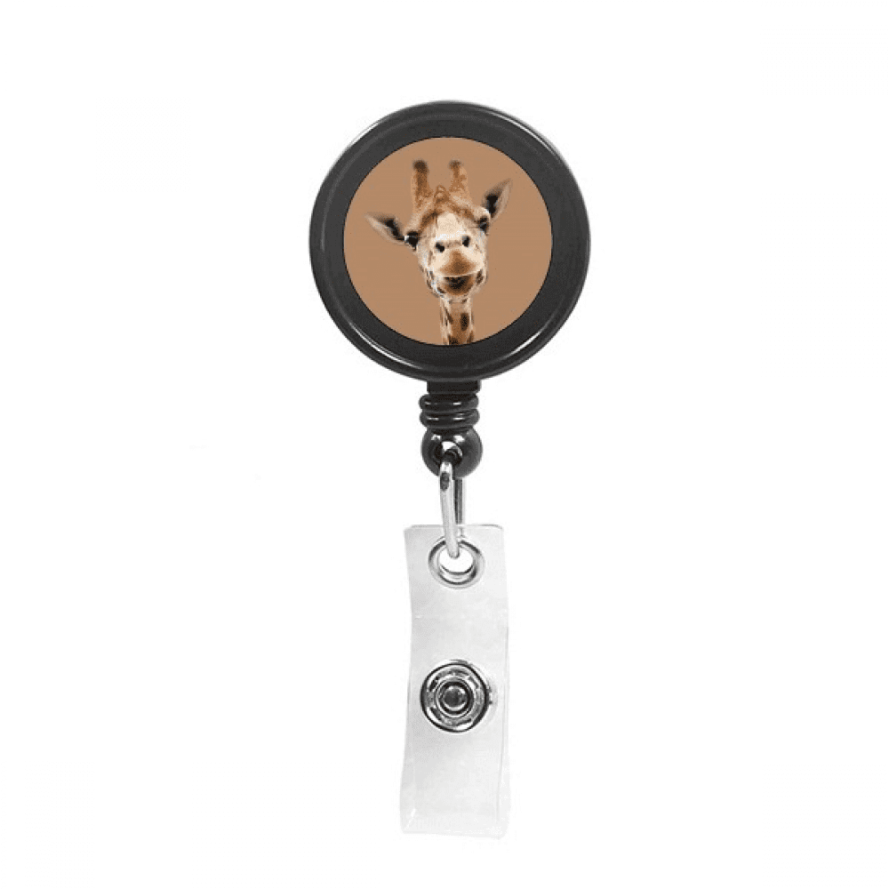Giraffe Camera Observation Action Retractable Keychain Badge Holder ID Badge