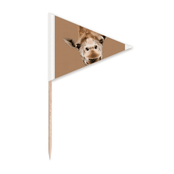 Giraffe Camera Observation Action Toothpick Triangle Cupcake Toppers Flag