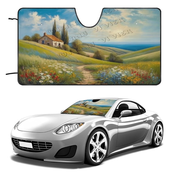 Giraffe Car Windshield Sun Shade for Front Window, Sun Protector for UV Ray, Sun Blocker Keep Interior Cool, Car Sun Screen Prevent Dashboard Fade 55"x30"