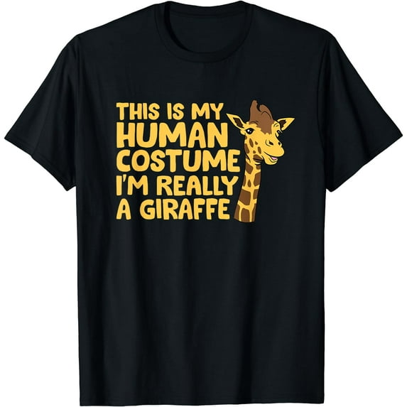 Giraffe Costume Funny Giraffe Gift I'm Really A Giraffe T-Shirt Black 3X-Large