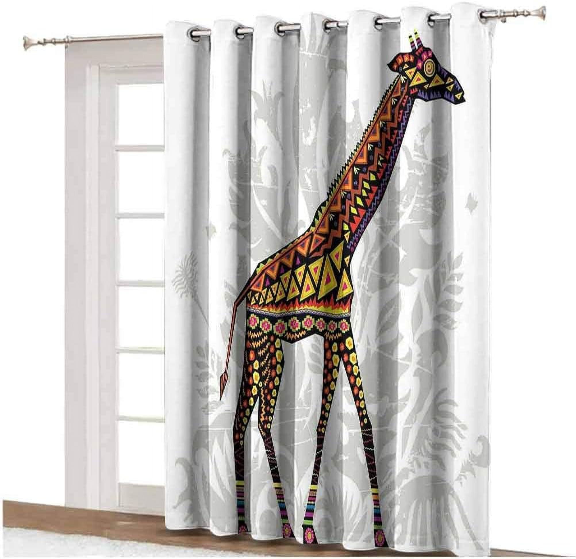 Giraffe Curtains for Sliding Glass Doors, 100 x 84 inches, Extra Wide