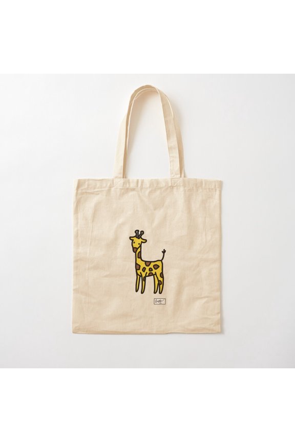 Giraffe Doodle Canvas Tote Bags, Reusable Shopping Bag